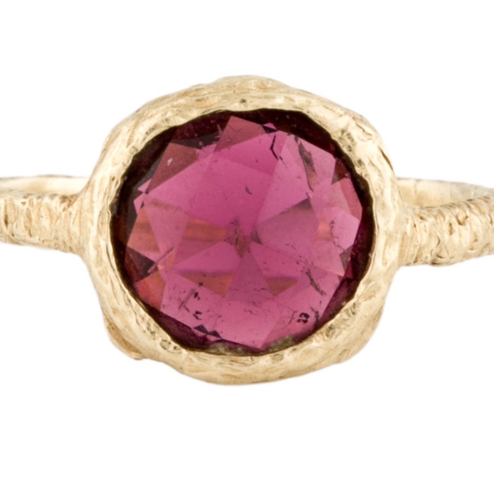 14K Gold Tourmaline Checkerboard Ring